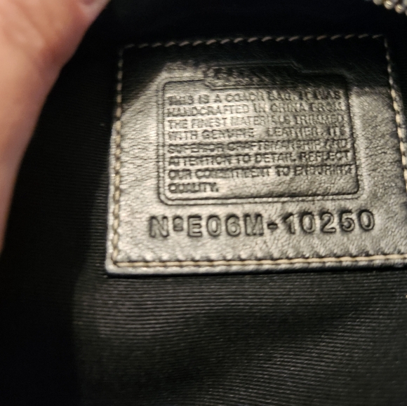 Coach Purse Crossbody bag, Black Canvas, Leather, signature C monogram, EUC - Picture 9 of 11